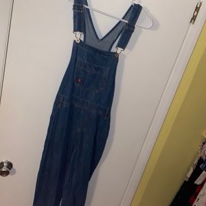 Dickies dark denim wide legged overalls. Brand new never worn.